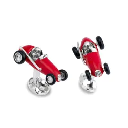Auto d'epoca rossa - gemelli in argento