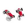 Voiture rouge vintage - boutons de manchette en argent