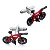 Vélo rouge - boutons de manchette argent