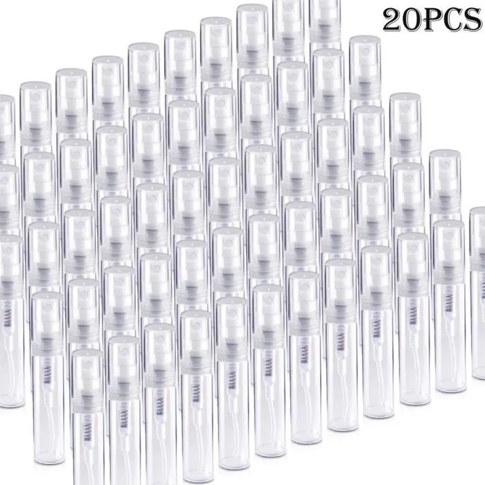 Tomma parfymbehållare - plastflaskor - med atomizer - 20 stycken