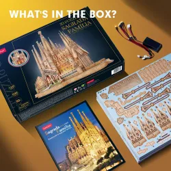 SAGRADA FAMILIA - modèle d'église mobile - puzzle - jouet à assembler - avec LED