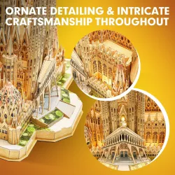 SAGRADA FAMILIA - modèle d'église mobile - puzzle - jouet à assembler - avec LED