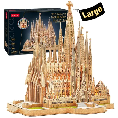 SAGRADA FAMILIA - ruchomy model kościoła - puzzle - zabawka do złożenia - z LEDKonstrukcja