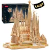 SAGRADA FAMILIA - flyttbar kirkemodell - puslespill - monteringsleke - med LED