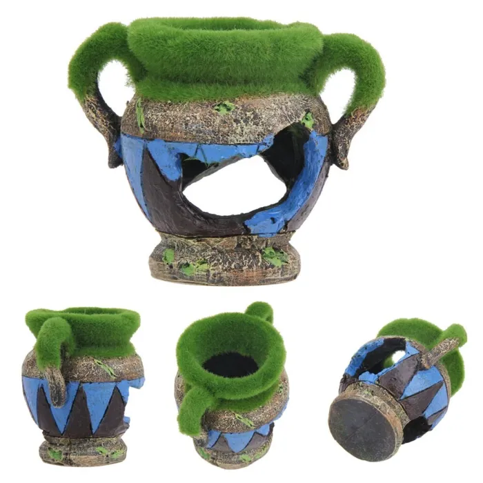 Vase en résine avec mousse - décoration aquarium