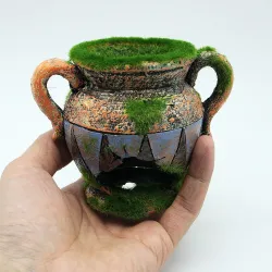 Vase en résine avec mousse - décoration aquarium
