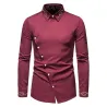 Camicia asimmetrica a maniche lunghe - ricamo dorato decorativo