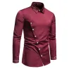 Camicia asimmetrica a maniche lunghe - ricamo dorato decorativo