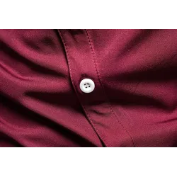 Camicia asimmetrica a maniche lunghe - ricamo dorato decorativo