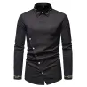 Camisa assimétrica de manga comprida - bordado dourado decorativo