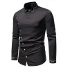 Camisa assimétrica de manga comprida - bordado dourado decorativo