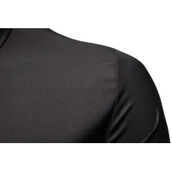 Camicia asimmetrica a maniche lunghe - ricamo dorato decorativo