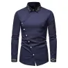 Camicia asimmetrica a maniche lunghe - ricamo dorato decorativo