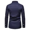 Camicia asimmetrica a maniche lunghe - ricamo dorato decorativo