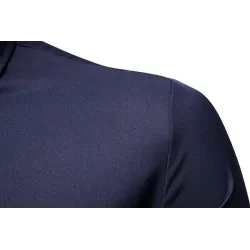 Camicia asimmetrica a maniche lunghe - ricamo dorato decorativo