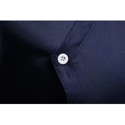 Camicia asimmetrica a maniche lunghe - ricamo dorato decorativo