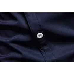 Camicia asimmetrica a maniche lunghe - ricamo dorato decorativo