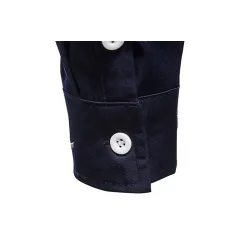Camicia asimmetrica a maniche lunghe - ricamo dorato decorativo