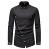 CamisetasCamisa asimétrica manga larga - bordado dorado decorativo