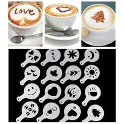 Stencil per caffè - cappuccino - latte - sagome - 16 pezzi