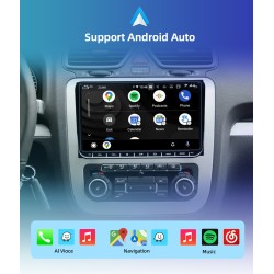 Bilradio - 2 Din - 9 tommer - Android 10 - 2GB - 32GB - Bluetooth - GPS - carplay - til Volkswagen Golf 5 6 Passat