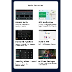 Autoradio - 2 Din - 9 pouces - Android 11 - 2Go - 32Go - Bluetooth - GPS - carplay - pour Volkswagen Golf 5 6 Passat