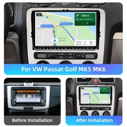Din 2Autoradio - 2 Din - 9 pulgadas - Android 10 - 8GB - 128GB - Bluetooth - GPS - carplay - para Volkswagen Golf 5 6 Passat