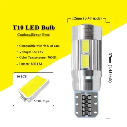 Auton polttimo - LED - T10 W5W - 10 SMD - 12V - 2 kpl