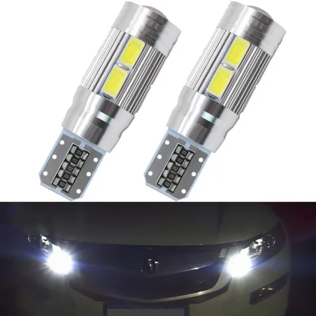 Auton polttimo - LED - T10 W5W - 10 SMD - 12V - 2 kpl