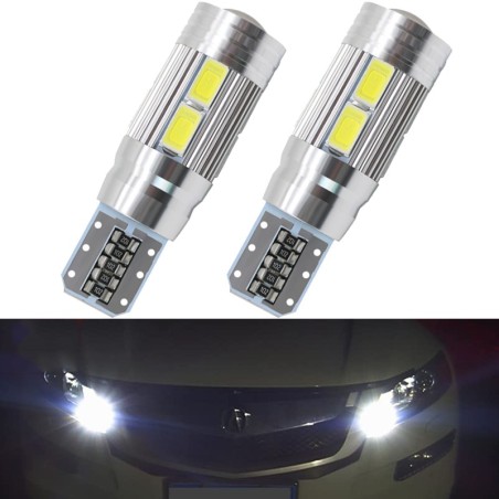 Bilpære - LED - T10 W5W - 10 SMD - 12V - 2 stk