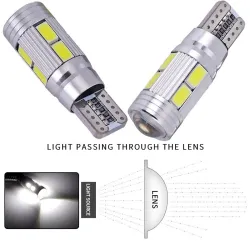 Auton polttimo - LED - T10 W5W - 10 SMD - 12V - 2 kpl
