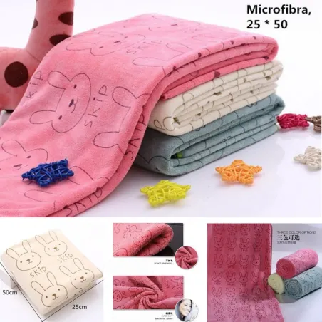 Drap de bain bébé tout doux - imprimé lapins