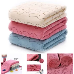 Drap de bain bébé tout doux - imprimé lapins