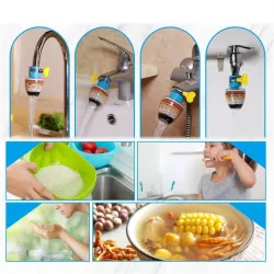 Filtre à eau de robinet - charbon actif à 5 couches - résistant aux éclaboussures