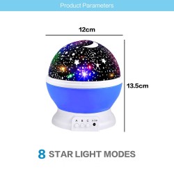 LED nattlampe - stjernehimmelprojektor - roterbar - 3W