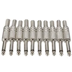 1/4" Mono-Audiobuchse Metall - 6,35 mm - 75 * 15 mm - 10 Stück