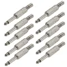 1/4" mono lydkontakt metall - 6,35 mm - 75 * 15 mm - 10 stykker