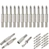 1/4" mono lydkontakt metall - 6,35 mm - 75 * 15 mm - 10 stykker