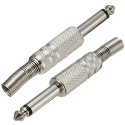 Gniazdo audio 1/4" mono metalowe - 6,35 mm - 75 * 15 mm - 10 sztukWtyczki