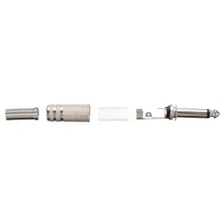 1/4" mono lydkontakt metall - 6,35 mm - 75 * 15 mm - 10 stykker