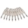 1/4" mono lydkontakt metall - 6,35 mm - 75 * 15 mm - 10 stykker