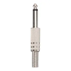 1/4" mono lydkontakt metall - 6,35 mm - 75 * 15 mm - 10 stykker