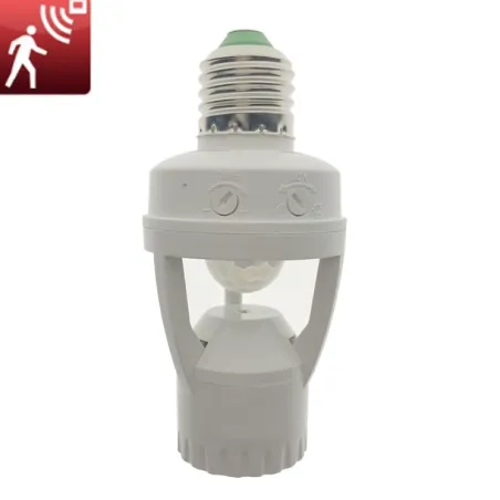 Porta-lâmpada E27 - com sensor infravermelho de movimento PIR