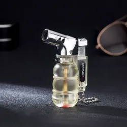 Briquet au butane transparent - ignifuge - coupe-vent