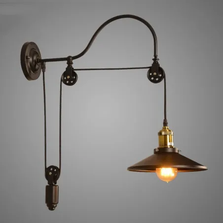 Candeeiro de parede retro em ferro - comprimento ajustável