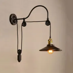 Candeeiro de parede retro em ferro - comprimento ajustável