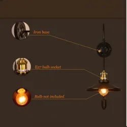Retro-Wandlampe aus Eisen - verstellbare Länge