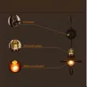 Candeeiro de parede retro em ferro - comprimento ajustável