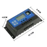 Automatyczny kontroler ładowania paneli słonecznych - kontroler PWM - wyświetlacz LCD - podwójne USB - 12V - 24VKontrolery