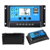 Automatyczny kontroler ładowania paneli słonecznych - kontroler PWM - wyświetlacz LCD - podwójne USB - 12V - 24VKontrolery